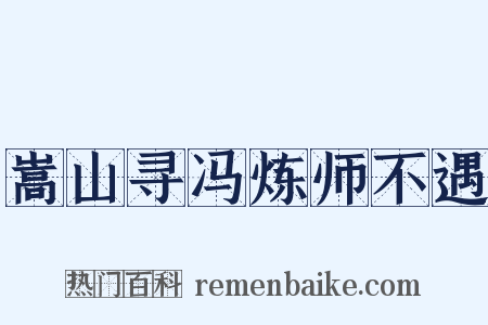 嵩山寻冯炼师不遇是什么意思的图片
